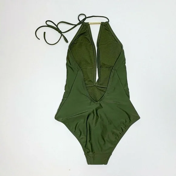 Ted‎ Baker Pikaa Halter Green One-Piece Swim NWT - Picture 4 of 6